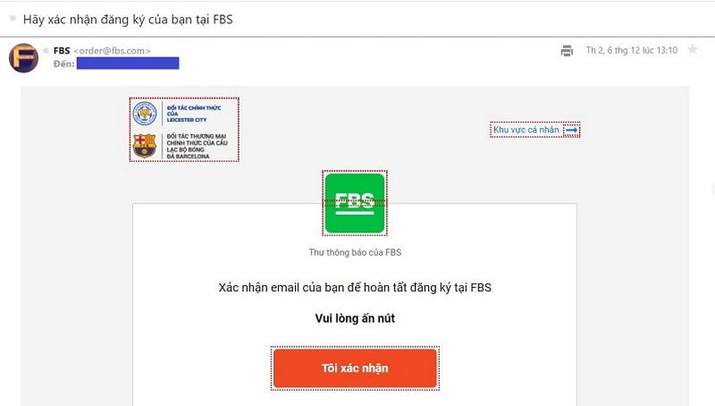 Xác nhận Email đăng ký tài khoản FBS