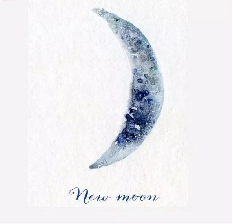 moon phase in... + ngày/tháng/năm sinh của bạn: New moon/Trăng non