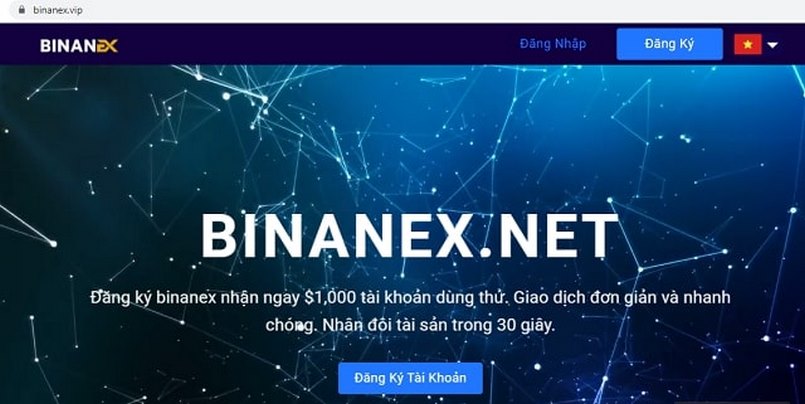 Truy cập vào website: binanex.net