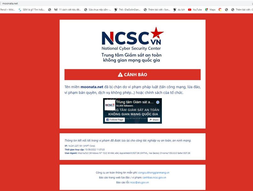 Trang web moonata.net bị chặn bởi NCSC