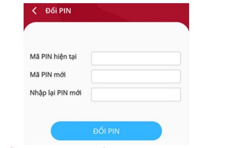 Nhập thông tin mã PIN mới
