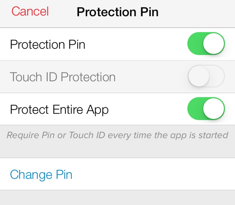Bật “Protect Entire App”